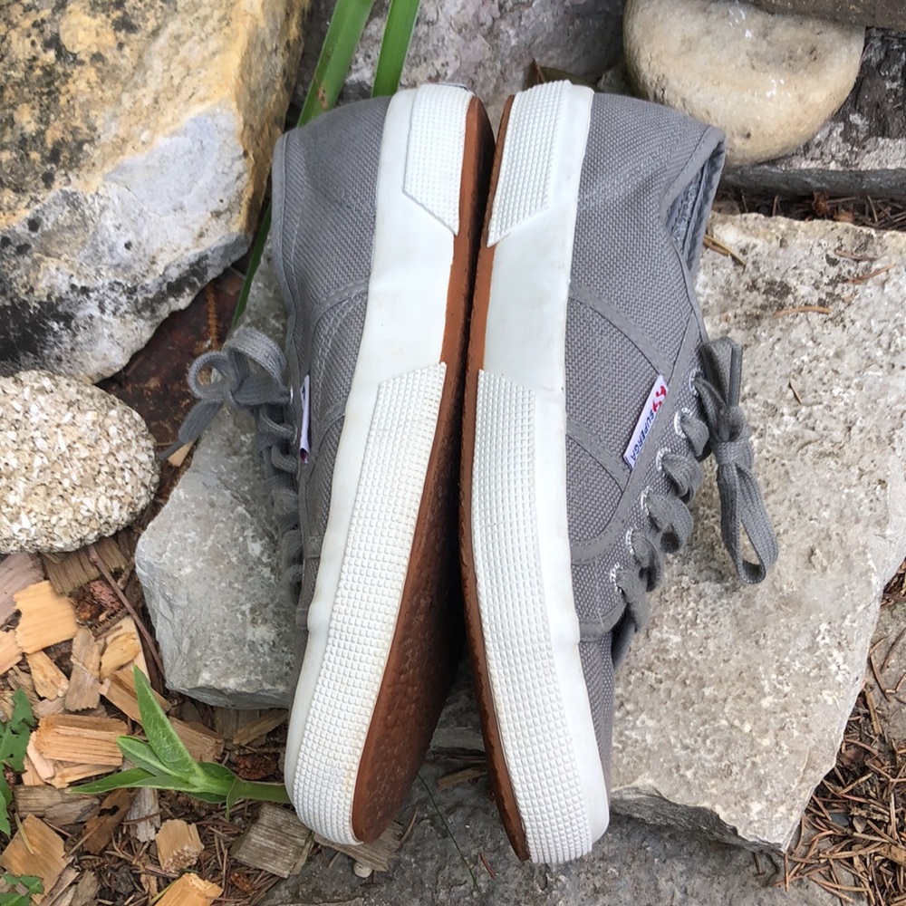 Cotton Superga Tennis Shoe-Euro Sz 39.5-Gray/White-EUC - Picture 6 of 16